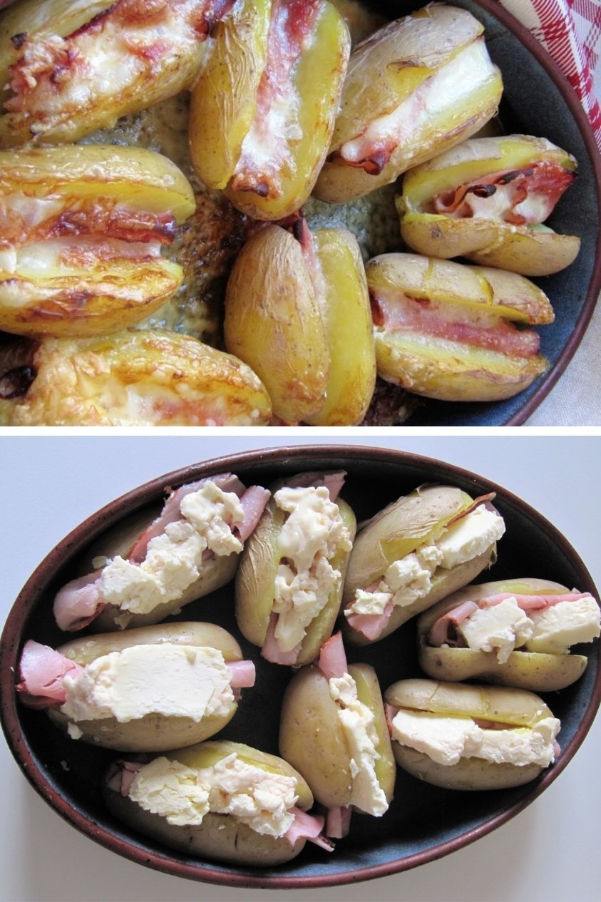 Jacket potatoes au jambon & au Maroilles