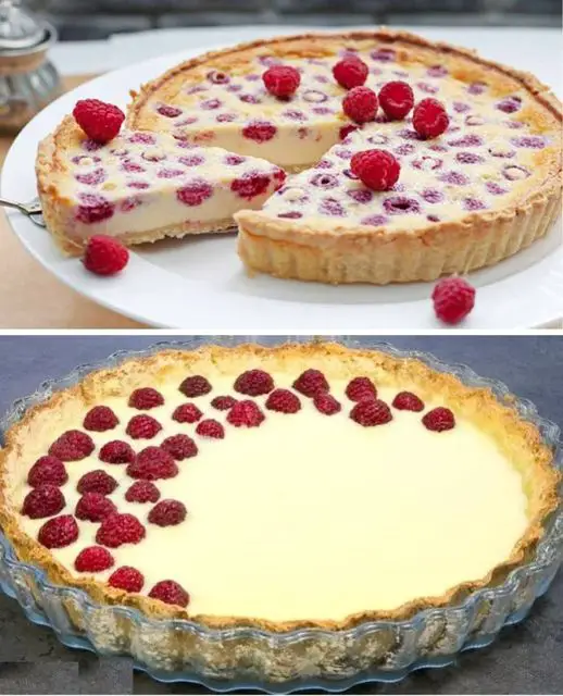 Tarte chocolat blanc et framboises