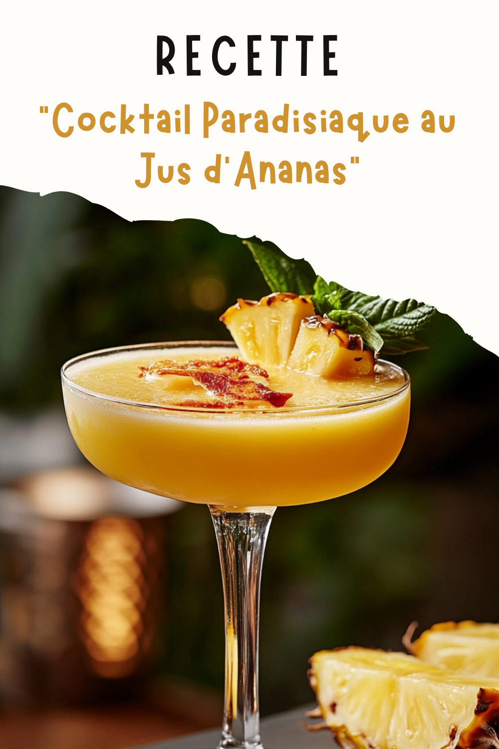 Cocktail Paradisiaque au Jus d'Ananas