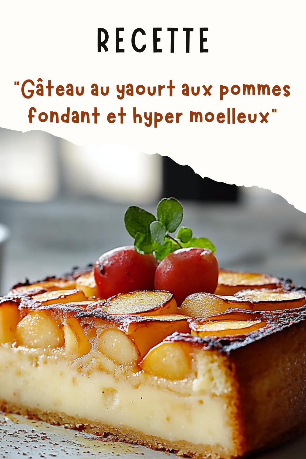 Gâteau au yaourt aux pommes fondant et hyper moelleux