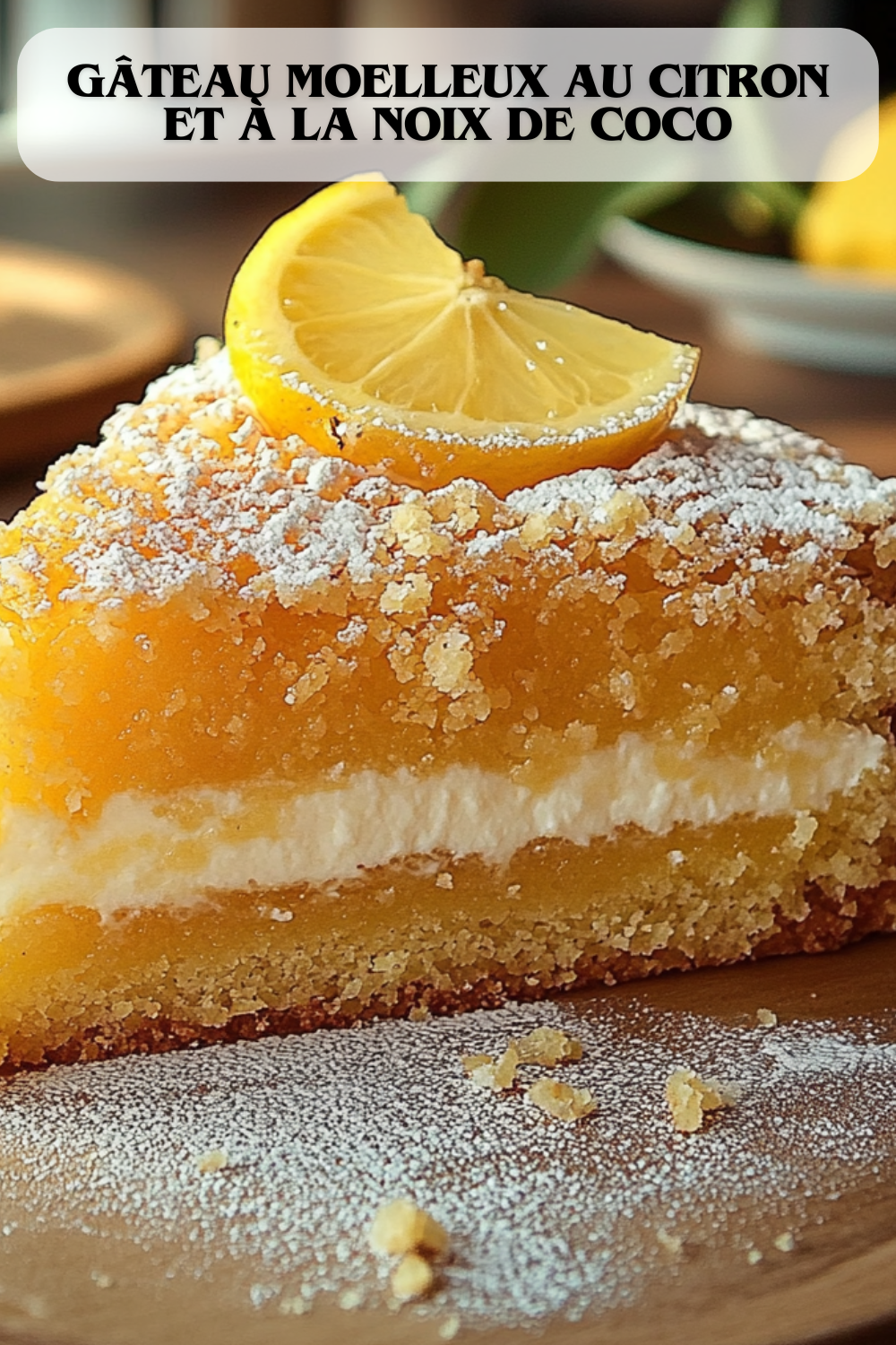 Gâteau moelleux au citron et à la noix de coco