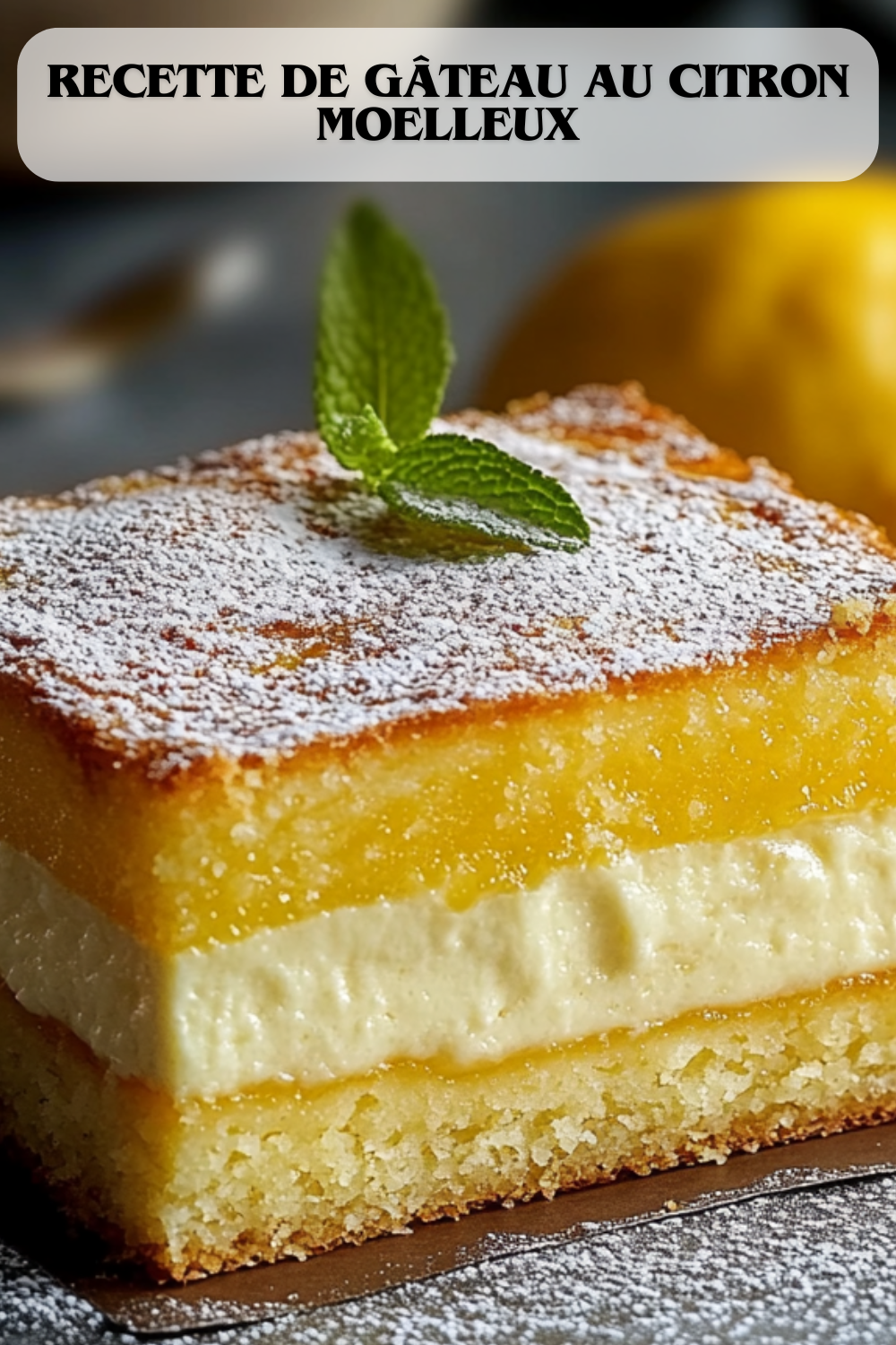 Recette de Gâteau au Citron Moelleux