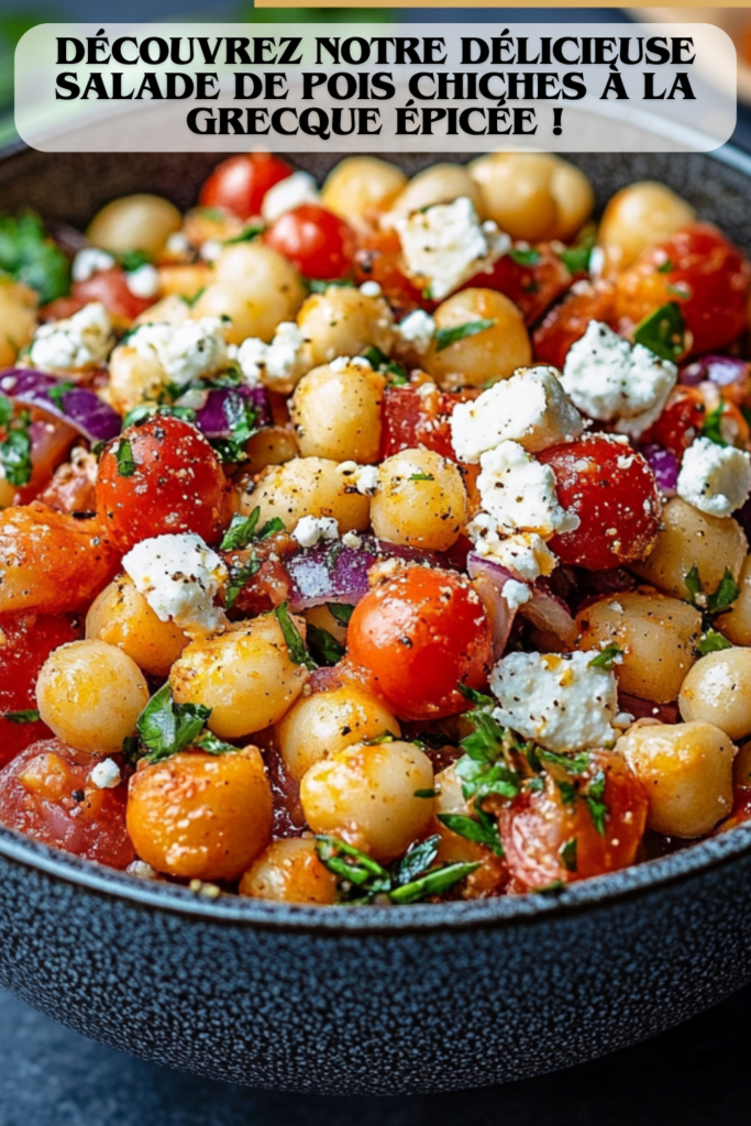 Découvrez notre Délicieuse Salade de Pois Chiches à la Grecque Épicée !