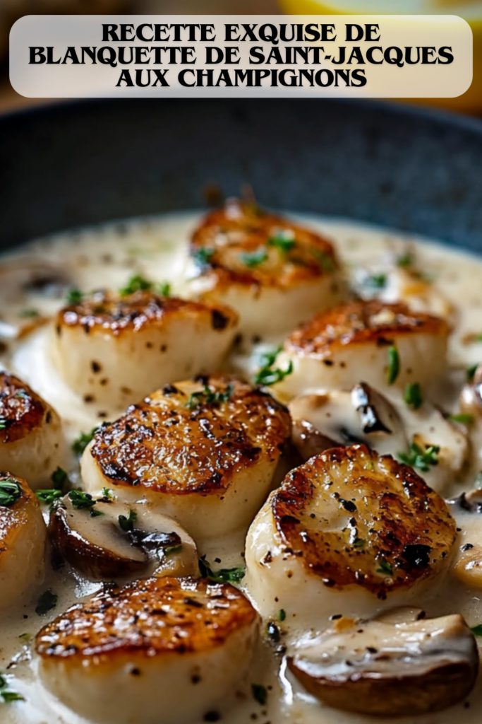 Recette exquise de Blanquette de Saint-Jacques aux Champignons