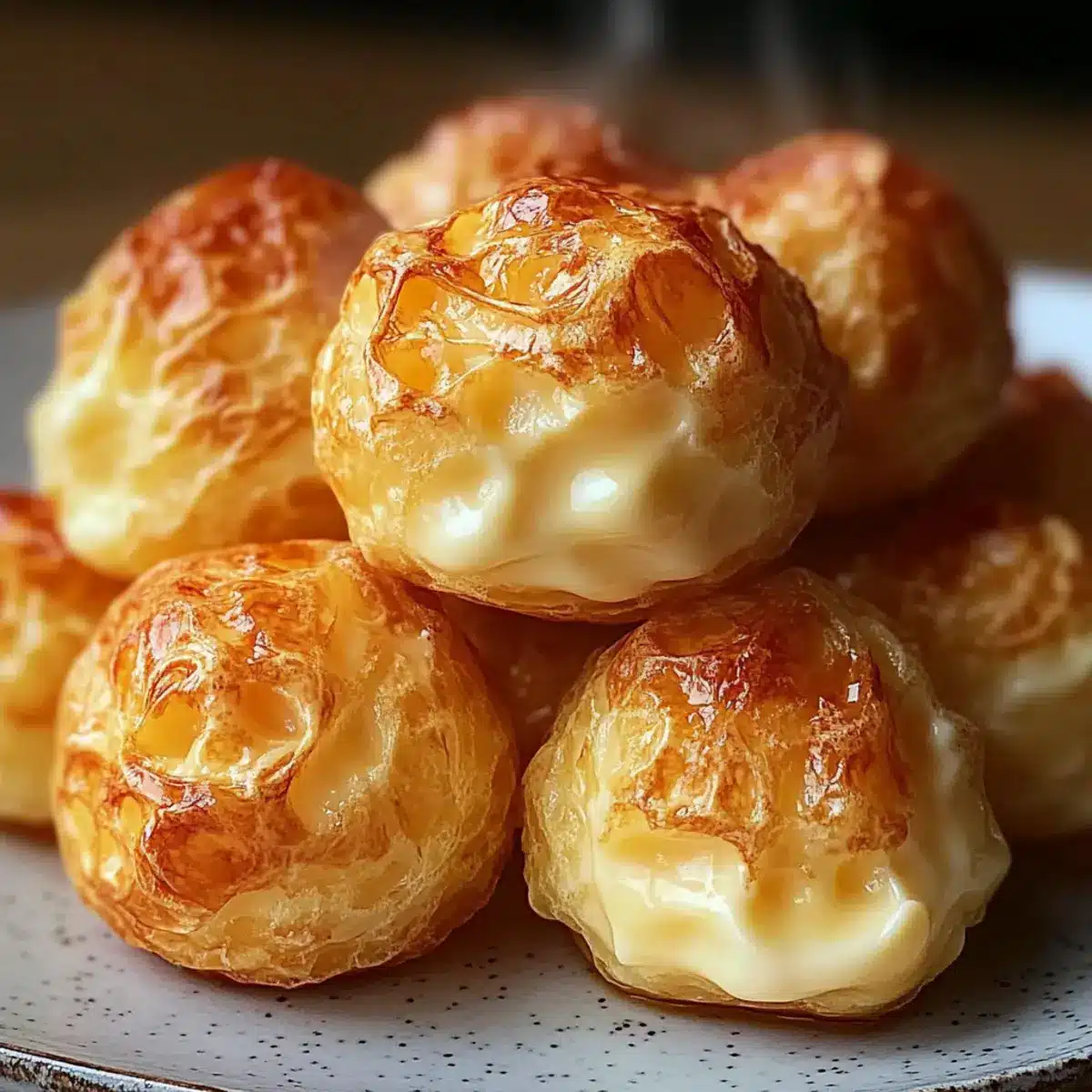 Gougères au Fromage - Finished dish plated beautifully